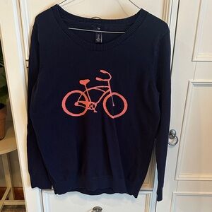 GAP Dark Blue Sweatshirt with Coral Bicycle Design